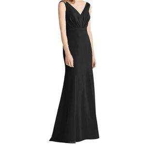 Jenny Packham Sleeveless Cowl-Back Trumpet Gown black NWT 6